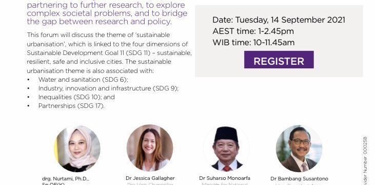 3rd UQ-UI Bilateral Research Forum: Sustainable Urbanisation and Sustainable Development Goals in Indonesian Cities