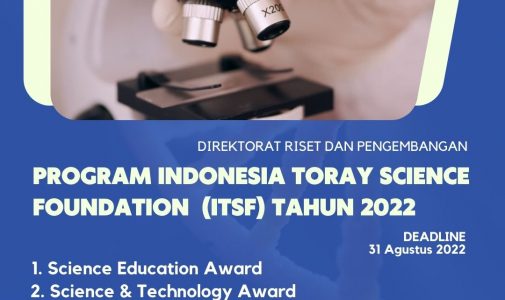 Program Indonesia Toray Science Foundation (ITSF) Tahun 2022