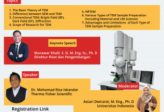 Webinar Transmission Electron Microscope (TEM) Seri 6 “Refreshment: a Brief Introduction to Transmission Electron Microscopy”